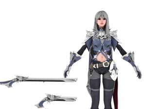Anime Fantasy Sorceress Nienke Rigged Modèle 3D
