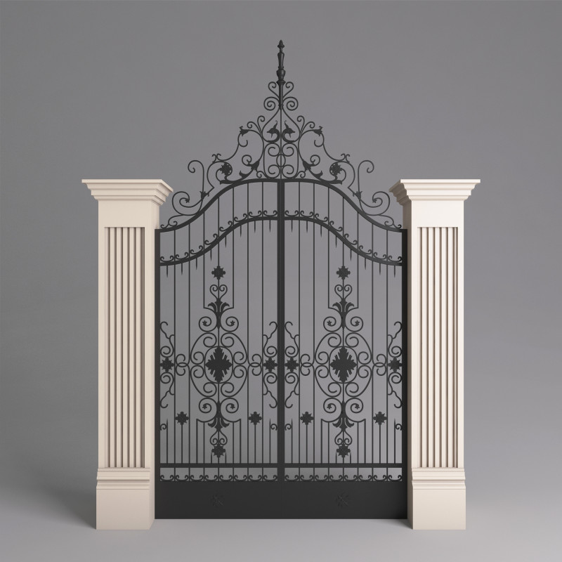 Classic Gate Door 001 3D Модель .c4d .max .obj .3ds .fbx .stl .blend 