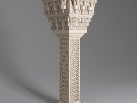 Classic Islamic Column 001 3D Model