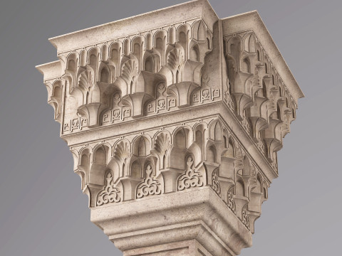 Classic Islamic Muqarnas Column 001 3D Модель
