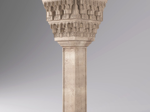 Classic Islamic Muqarnas Column 001 3D Model