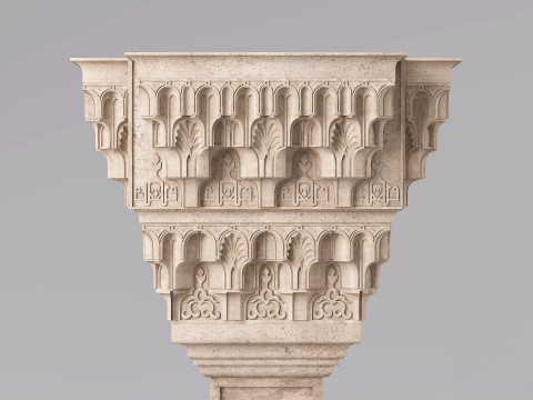Classic Islamic Muqarnas Column 001 3D Model