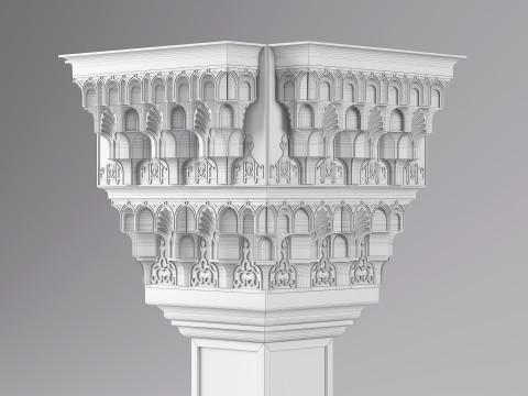 Classic Islamic Muqarnas Column 001 3D Model