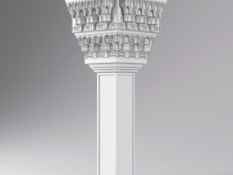 Classic Islamic Muqarnas Column 001 3D Model