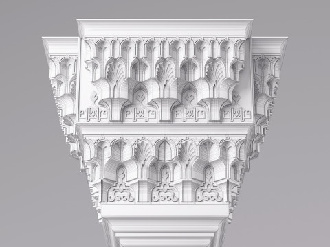 Classic Islamic Muqarnas Column 001 3D Model