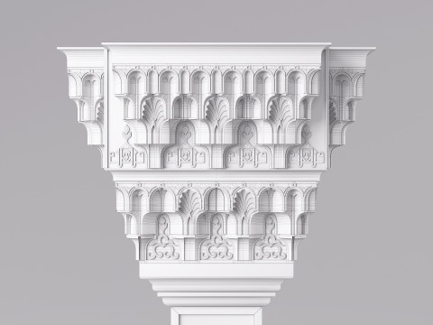Classic Islamic Muqarnas Column 001 3D Model