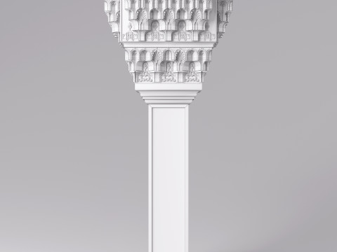 Classic Islamic Muqarnas Column 001 3D Model