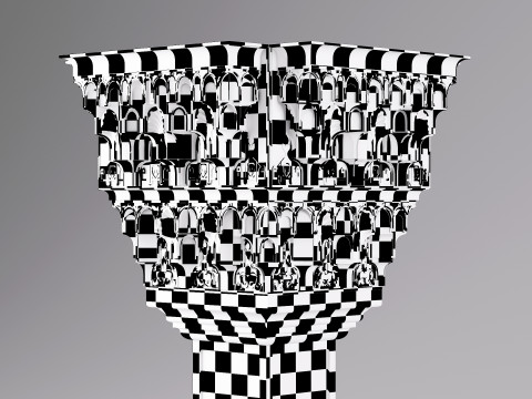 Classic Islamic Muqarnas Column 001 3D Model