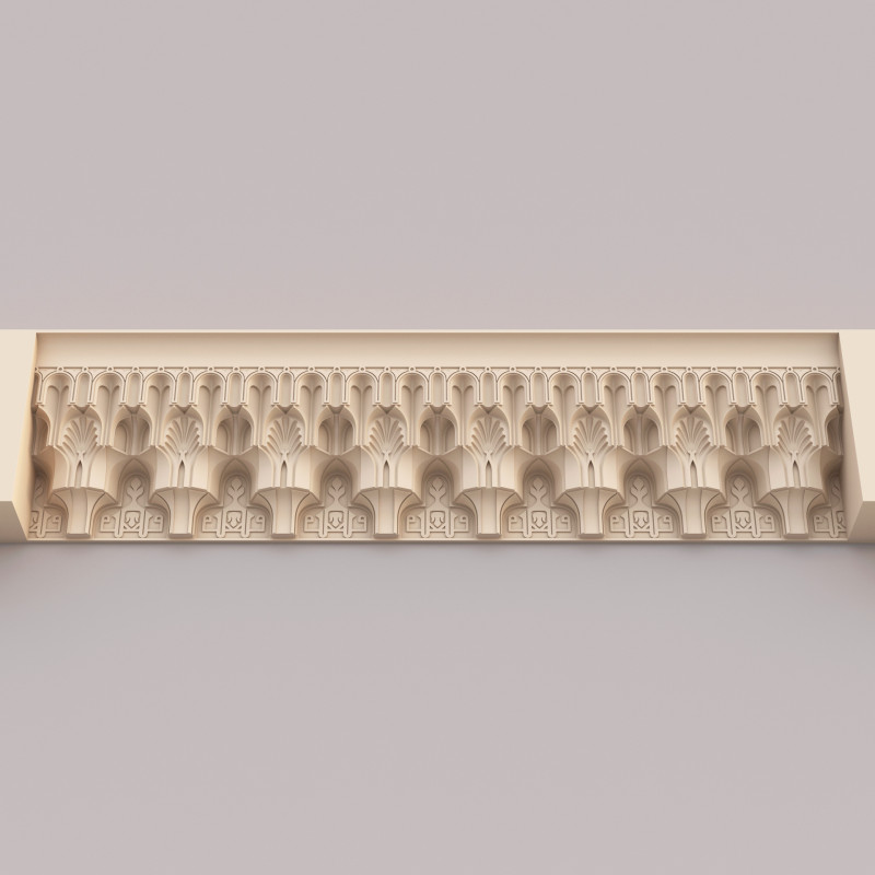 Classic Islamic Cornice 001 3D 모델 .c4d .max .obj .3ds .fbx .stl .blend 