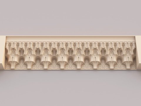 Classic Islamic Cornice 001 3D Model