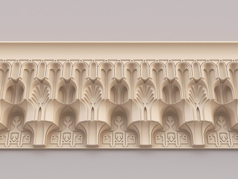 Classic Islamic Cornice 001 3D 모델