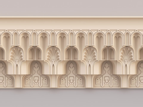 Classic Islamic Cornice 001 3D 모델