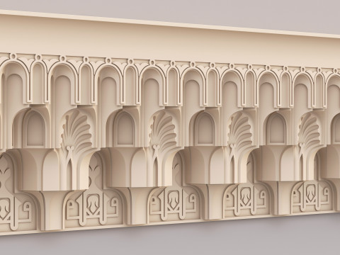 Classic Islamic Cornice 001 3D 모델