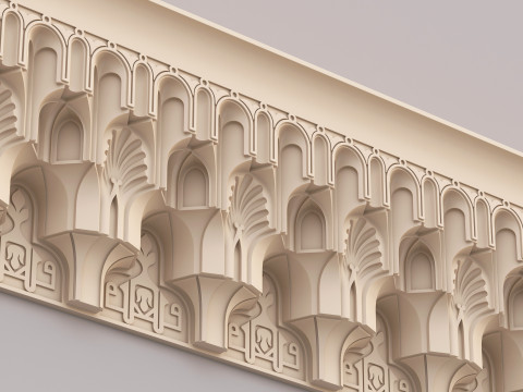Classic Islamic Cornice 001 3D 모델
