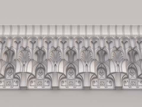 Classic Islamic Cornice 001 3D 모델