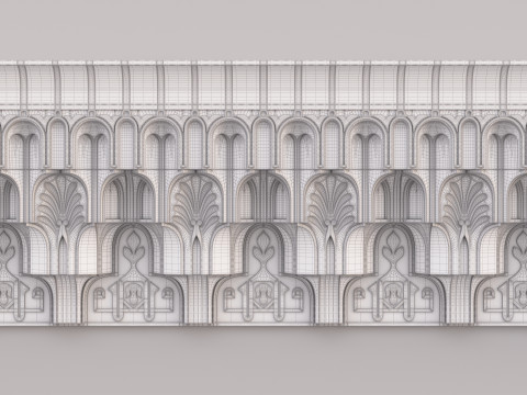 Classic Islamic Cornice 001 3D 모델