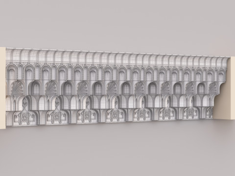 Classic Islamic Cornice 001 3D 모델