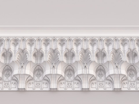 क्लासिक इस्लामिक मुकर्नस कॉर्निस 001 3D मॉडल