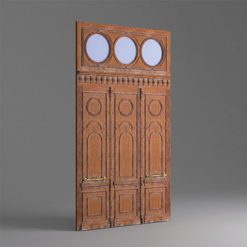 Classic Old Door 001 3D Модель .c4d .max .obj .3ds .fbx .stl .blend