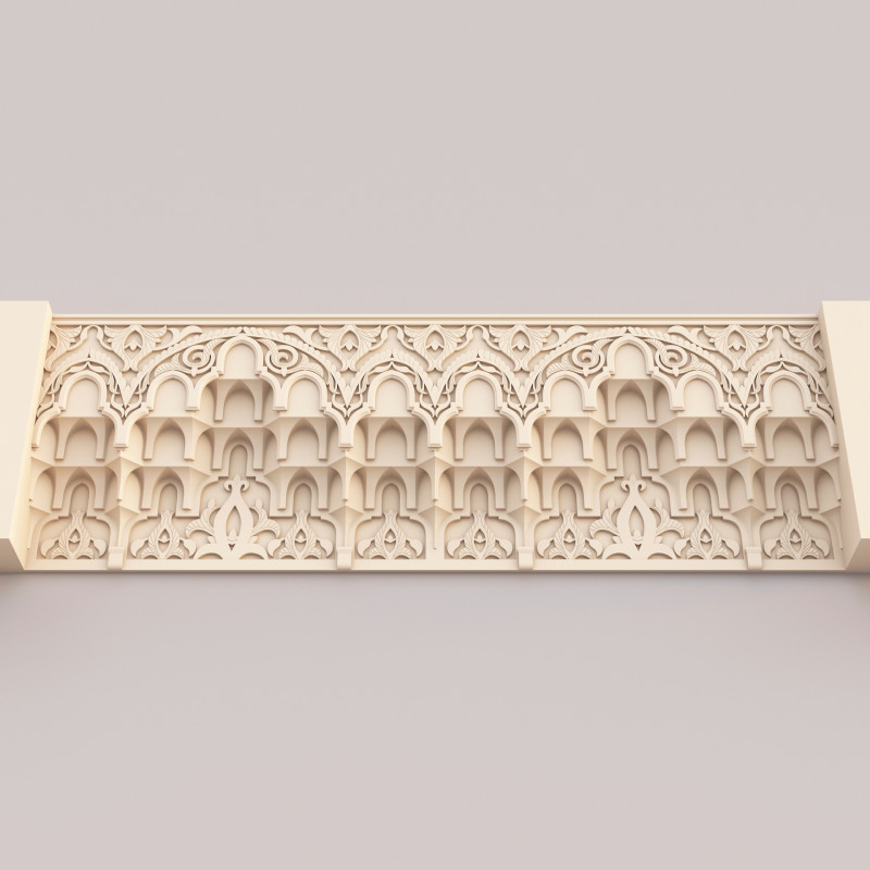 Classic Islamic Muqarnas Cornice 003 3D Model .c4d .max .obj .3ds .fbx .stl .blend 
