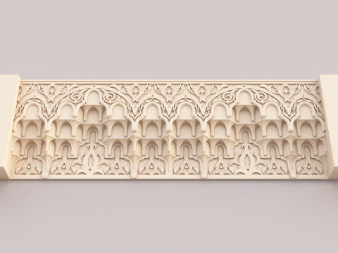 Classic Islamic Cornice 003 3D Model