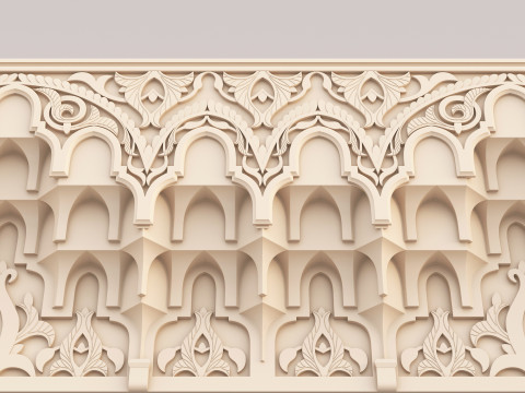 Classic Islamic Muqarnas Cornice 003 3D Model