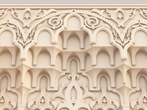 Classic Islamic Muqarnas Cornice 003 3D Model