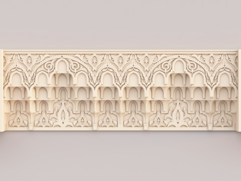 Classic Islamic Muqarnas Cornice 003 3D Model