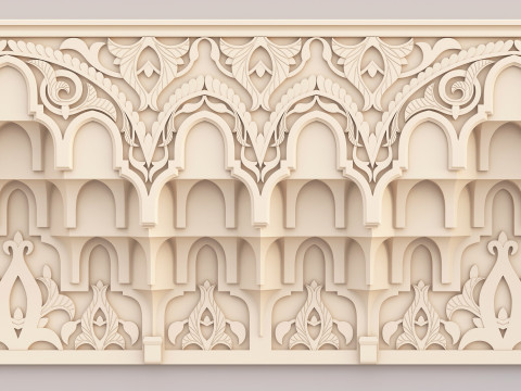 Classic Islamic Muqarnas Cornice 003 3D Model