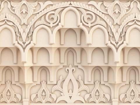 Classic Islamic Muqarnas Cornice 003 3D Model