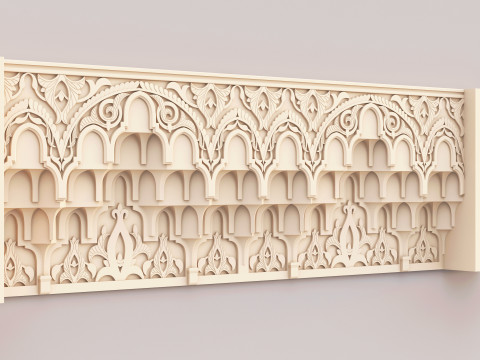 Classic Islamic Muqarnas Cornice 003 3D Model
