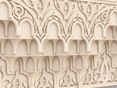 Classic Islamic Muqarnas Cornice 003 3D Model
