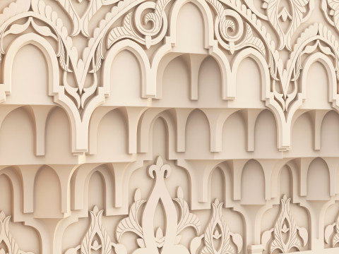 Classic Islamic Muqarnas Cornice 003 3D Model