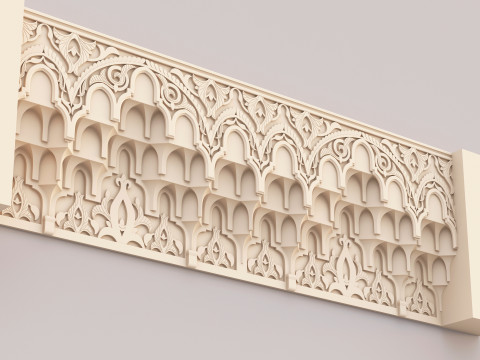 Classic Islamic Muqarnas Cornice 003 3D Model