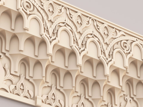 Classic Islamic Muqarnas Cornice 003 3D Model
