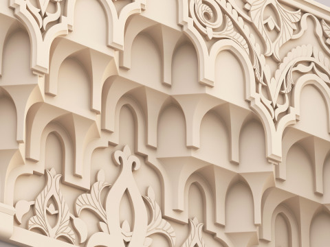 Classic Islamic Muqarnas Cornice 003 3D Model
