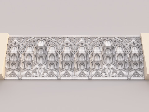 Classic Islamic Muqarnas Cornice 003 3D Model