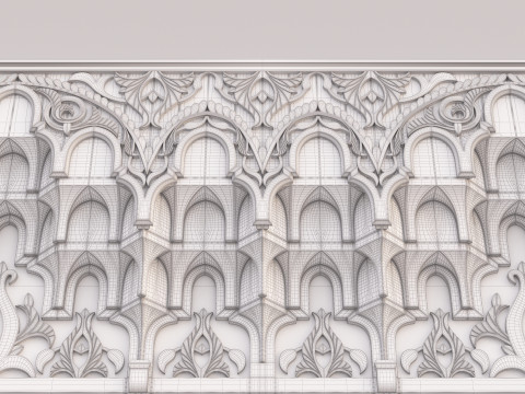 Classic Islamic Muqarnas Cornice 003 3D Model