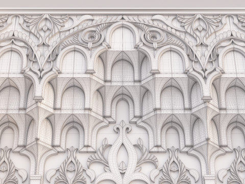 Classic Islamic Muqarnas Cornice 003 3D Model