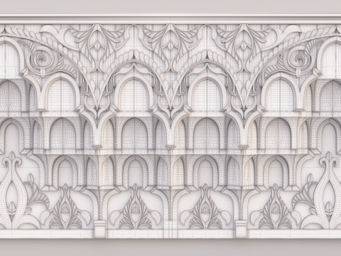 Classic Islamic Muqarnas Cornice 003 3D Model