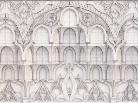 Classic Islamic Muqarnas Cornice 003 3D Model