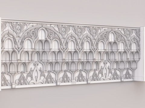 Classic Islamic Muqarnas Cornice 003 3D Model