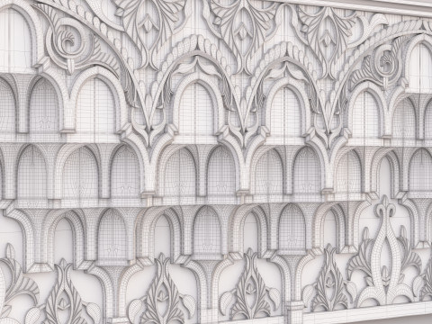 Classic Islamic Muqarnas Cornice 003 3D Model