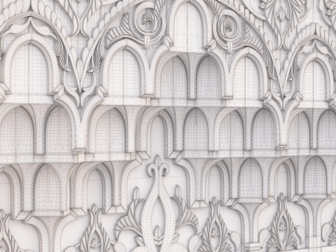 Classic Islamic Muqarnas Cornice 003 3D Model