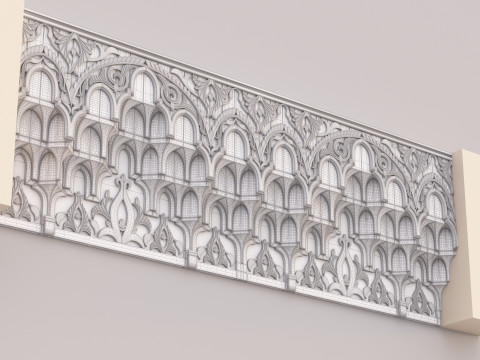 Classic Islamic Muqarnas Cornice 003 3D Model