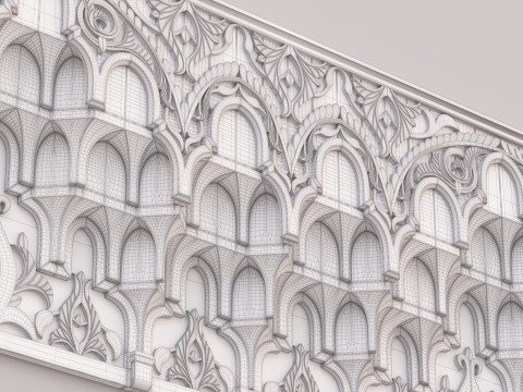 Classic Islamic Muqarnas Cornice 003 3D Model