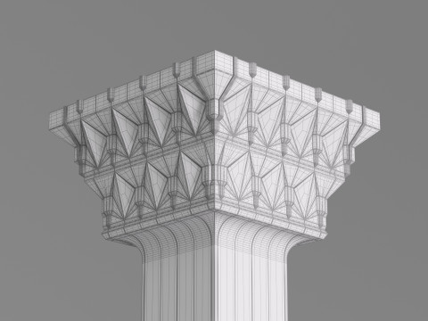 Classic Islamic Architectural Column 003 3D Model