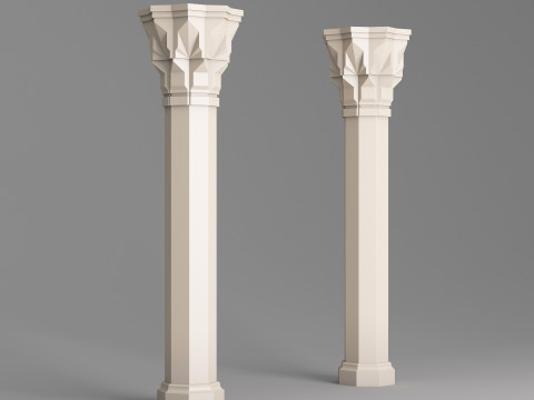 Classic Islamic Architectural Column 004 3D 模型