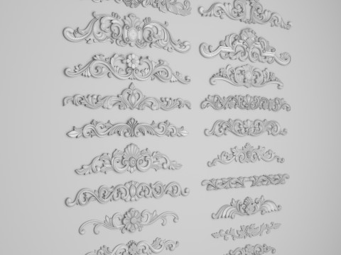 Collection Of 20 Classic Carvings Part 1 3D Model