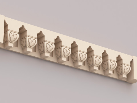 Classic Islamic Cornice 005 3D Model